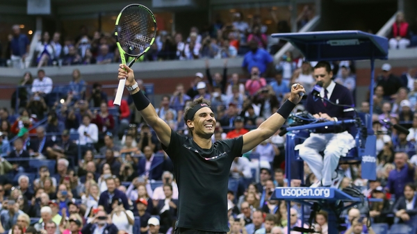 Rafa Nadal celebrates his US Open success