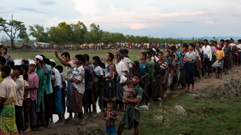 At least 380,000 Rohingya Muslims have fled into Bangladesh