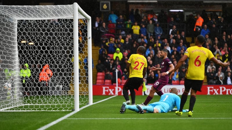 Sergio Aguero's hat-trick help Manchester City to the top of the table