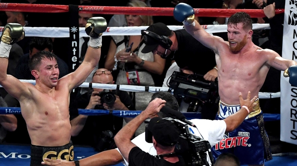Gennady Golovkin (L) and Canelo Alavarez