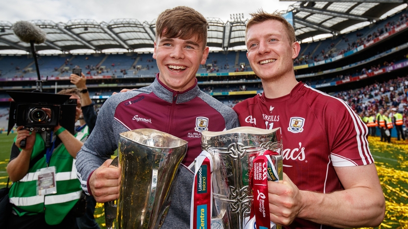 Jack and Joe Canning with last year's All-Ireland trophies