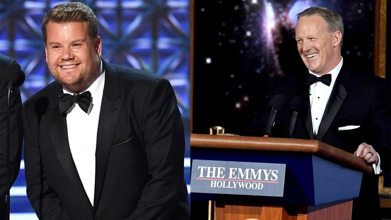 James Corden addresses Sean Spicer Emmys kiss controversy