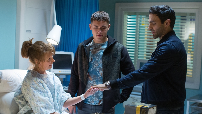 Kush visited his mum Carmel in hospital who also had to be tested for the heart condition