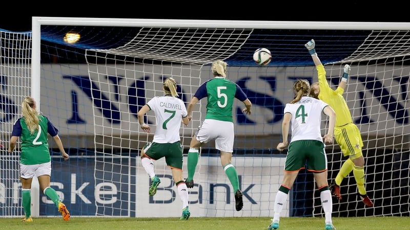 Megan Campbell scores Ireland's second goal