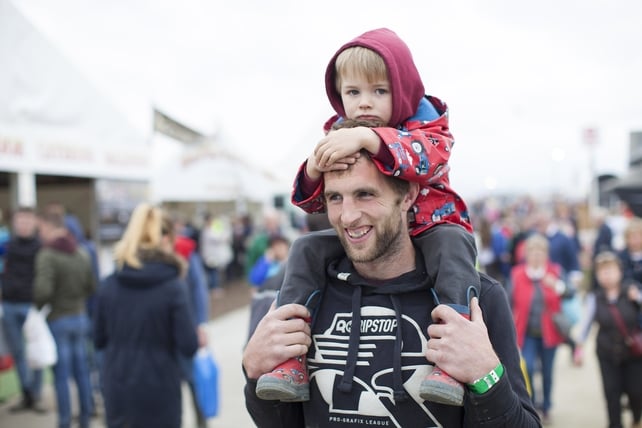 Harry age 4 and Dad:
"Out for the day to see different things. Harry is four, all he wants is to see different tractors. But he's wrecked now after the day."