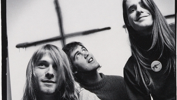 Nirvana, with original drummer Chad Channing, circa the release of their debut album Bleach.