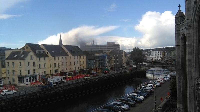 The multi-storey office block is said to be well alight