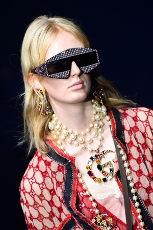 Accessories featured largely at the Gucci fashion show.