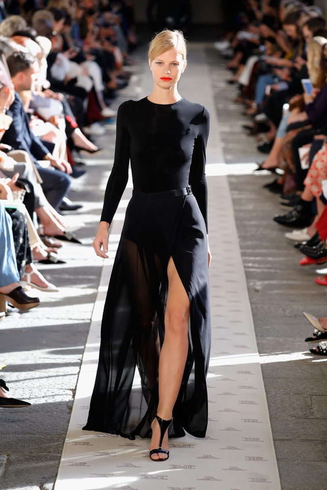 A whole new take on the LBD -
beautiful dress at the MaxMara fashion show.