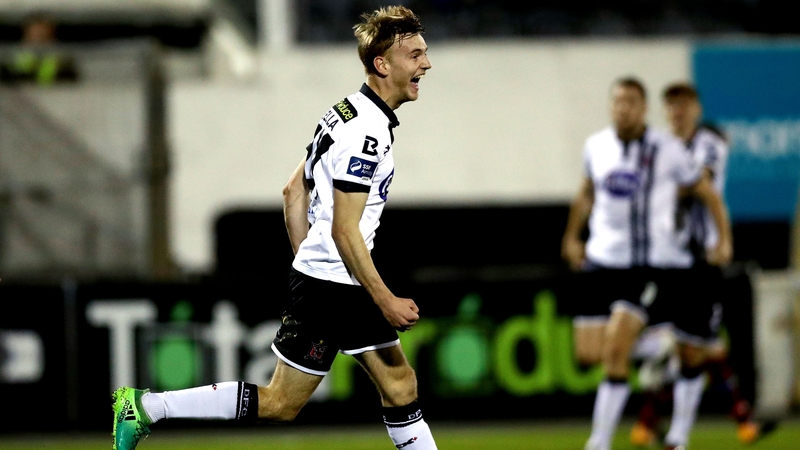 Stephen Kinsella celebrates scoring