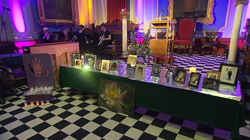 Hundreds of families attended a service in the Freemasons Hall in Dublin this afternoon