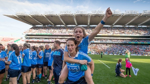 Dublin players in the aftermath of their All-Ireland success