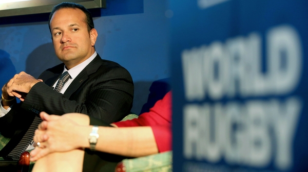 Leo Varadkar at the IRB World Rugby Conference and Exhibition in November 2013