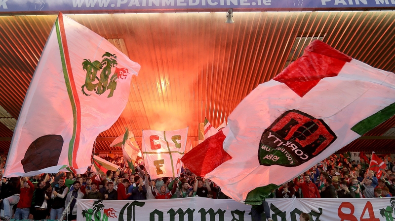 Cork City fans at the game against Dundalk at Turner's Cross