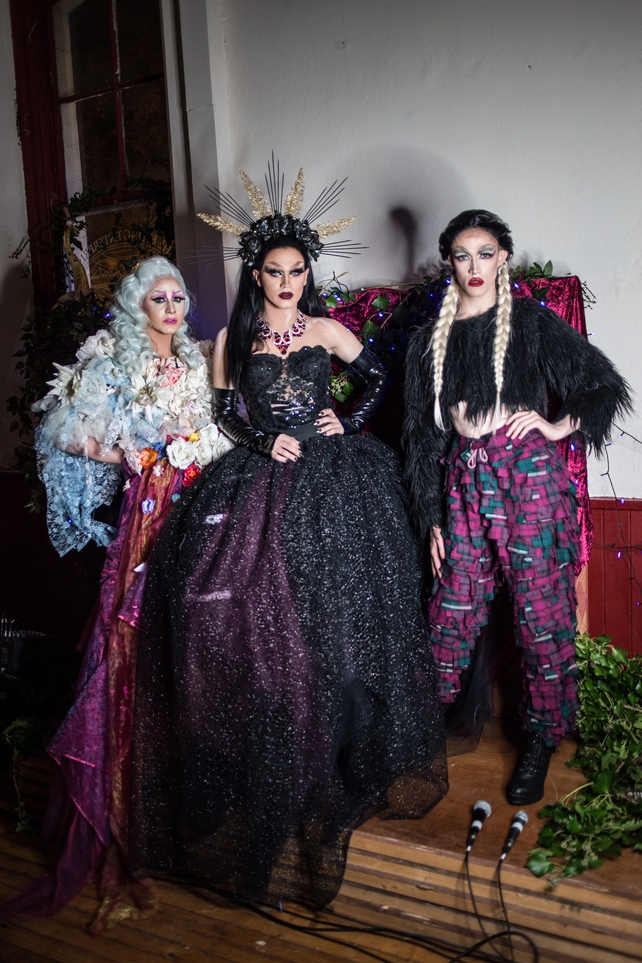 Candy Warhol with models Mia Gold and Liam Bee.