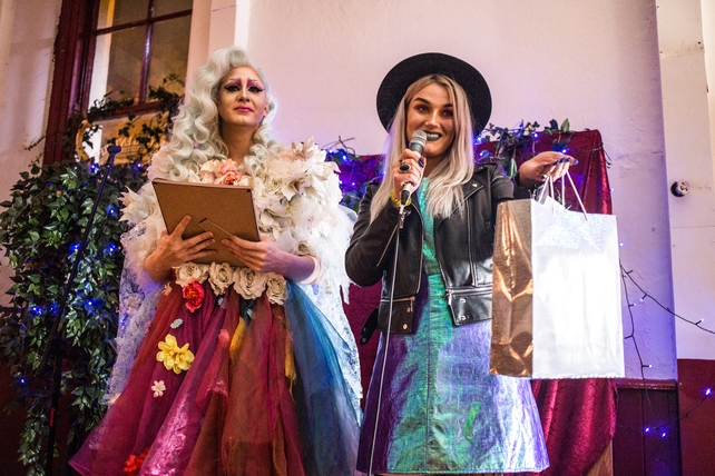 Erika Marie presenting the Erika Marie Award for Creative Makeup.