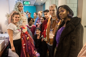 Organisers Candy Warhol and Ruby Morely with models.