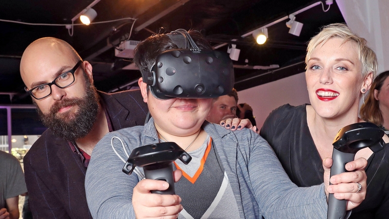 404 speaker Owen Harris (far left) and co-founder Jackie Slattery (far right).