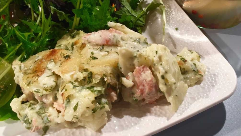 Smoked Salmon & Potato Gratin
