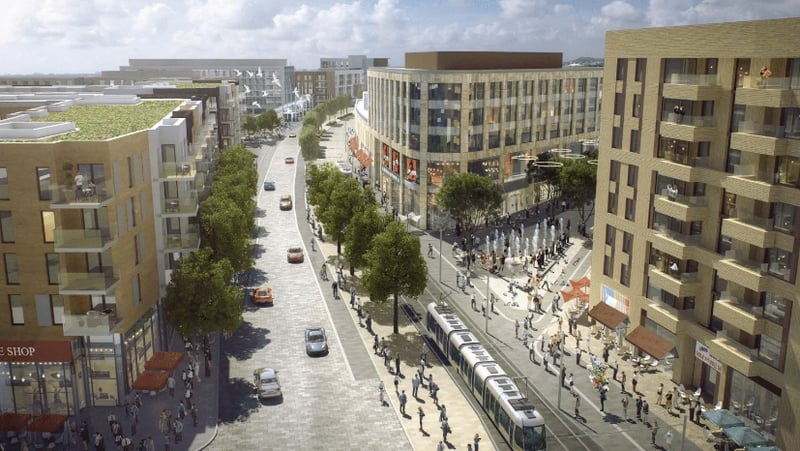 An impression of what the soon to be built Cherrywood Square and Grand Parade development will look like