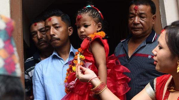 Trishna Shakya is considered the embodiment of the Hindu goddess Taleju