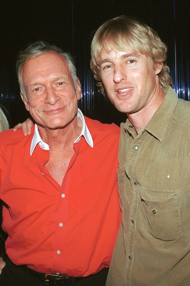 Hugh Hefner and Owen Wilson, 2002