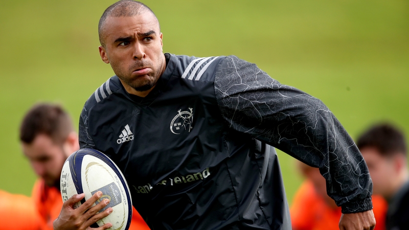 Munster winger Simon Zebo