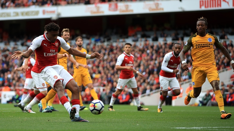 Alex Iwobi scores for the Gunners