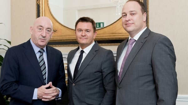 Glenveagh Properties chairman John Mulcahy, CEO Justin Bickle and CCO Stephen Garvey