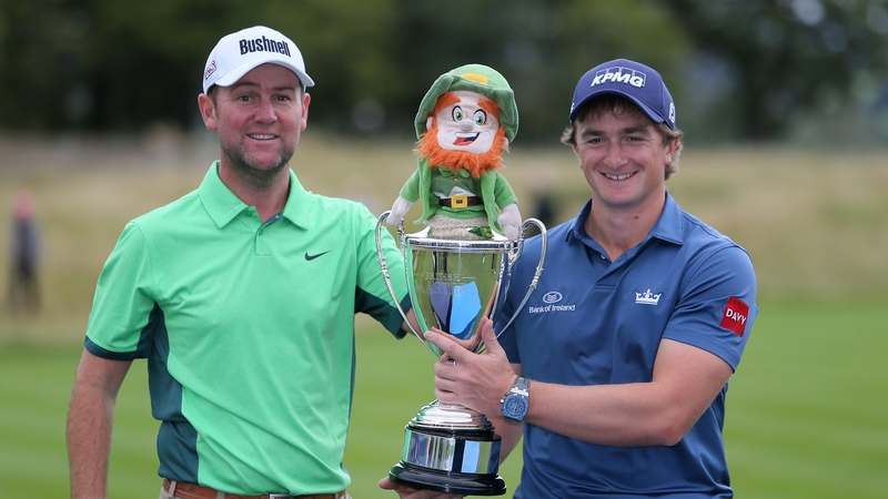 Paul Dunne celebrating his British Masters win last October