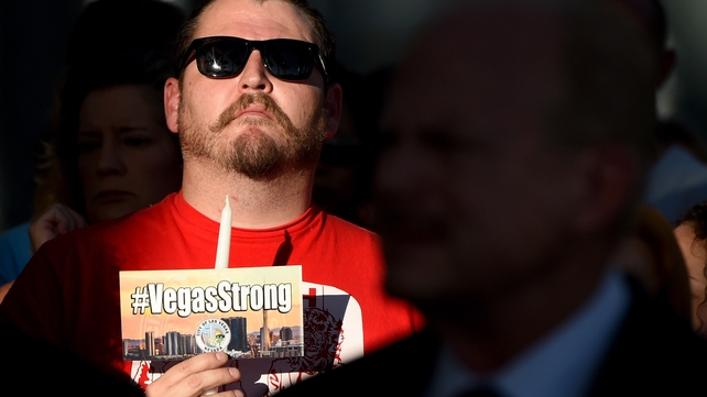 Some people carried #VegasStrong flyers in a show of unity