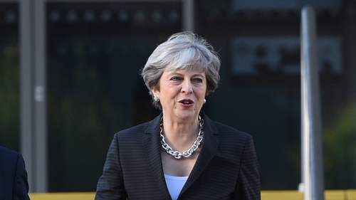 Theresa May pictured at the Conservative Party conference