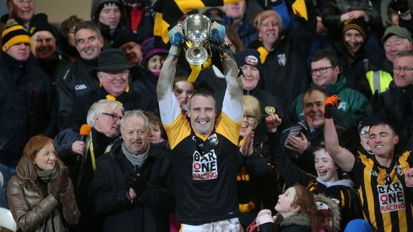 Paul Hearty lifting the 2015 Ulster club title