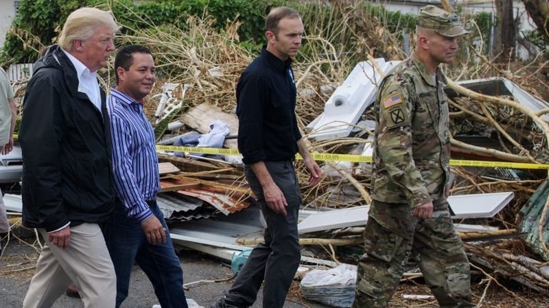 While visiting Puerto Rico, President Donald Trump said the island's debt will have to be wiped out