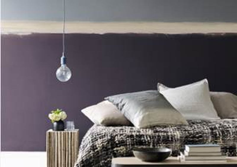 Top wall Moda Backdrop, Bottom wall Moda Amaranth, Stripe Moda Winter Truffle from the Him & Her palette