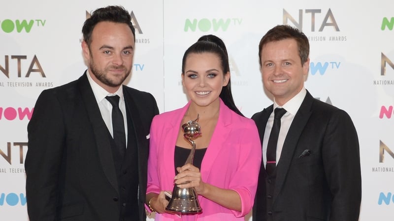 Scarlett Moffatt with I'm A Celeb hosts Ant and Dec