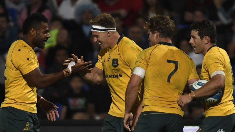 Reece Hodge scored two tries for the Wallabies