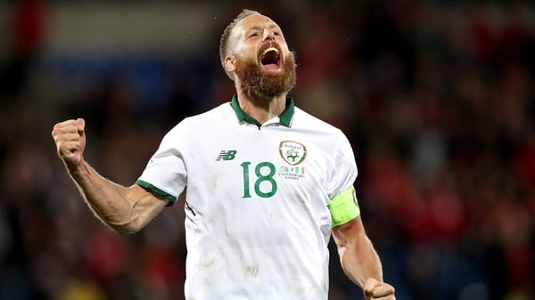 Ireland's David Meyler celebrates after the game