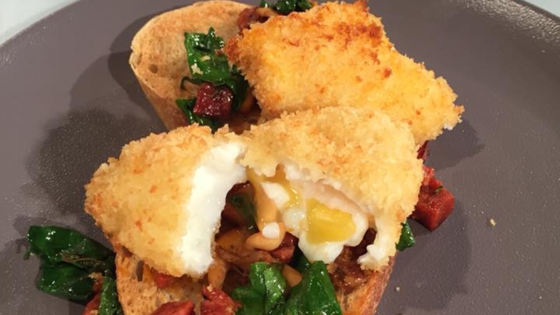 Bryan's Poached Egg & Chorizo on Sourdough: Today