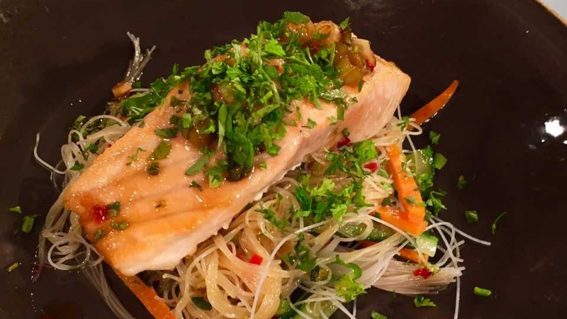 Mags' Salmon with sweet and sour sauce: Today