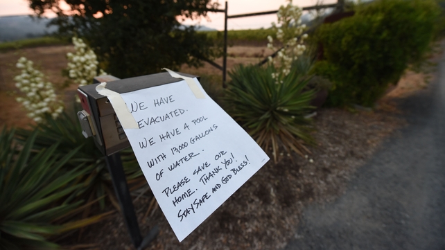 A note from a homeowner to firefighters along Bennett Valley Road in Santa Rosa