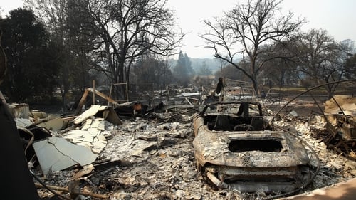 Homes have been left completely destroyed by the fire