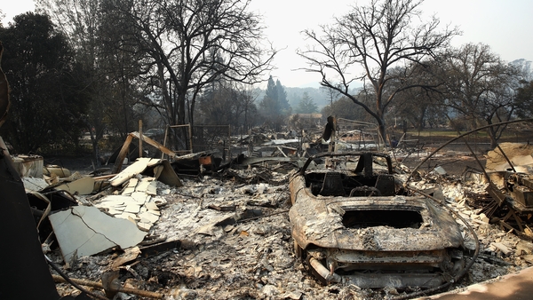 Homes have been left completely destroyed by the fire