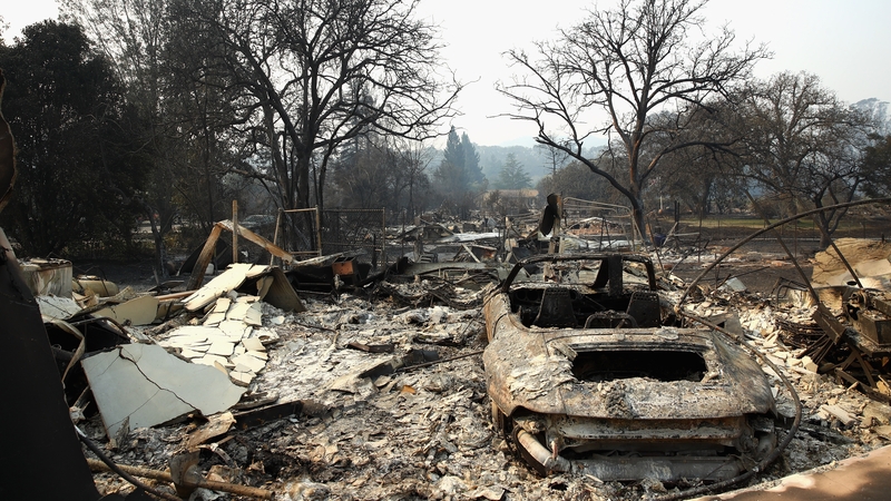 Homes have been left completely destroyed by the fire