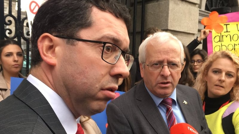Mattie McGrath and Senator Rónán Mullen held a press conference later
