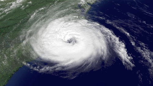 The hurricane is moving eastward over the Atlantic towards Ireland