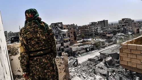 A member of the Syrian Democratic Forces in Raqqa