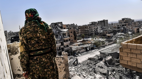 A member of the Syrian Democratic Forces in Raqqa