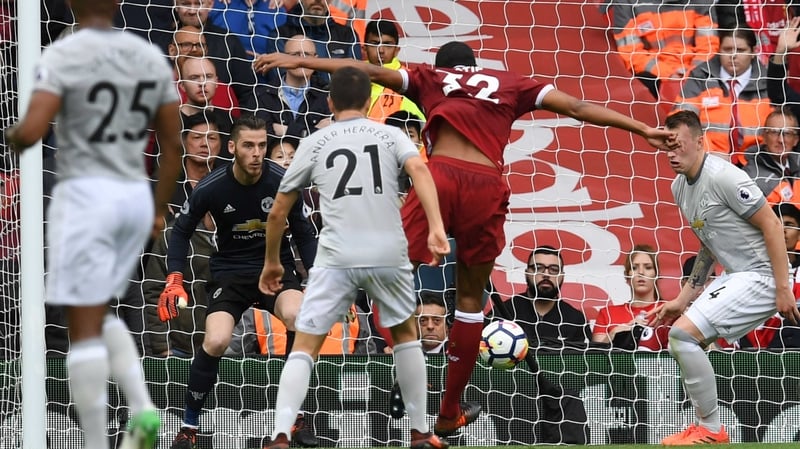 David De Gea made a vital first-half save to keep a clean sheet at Liverpool