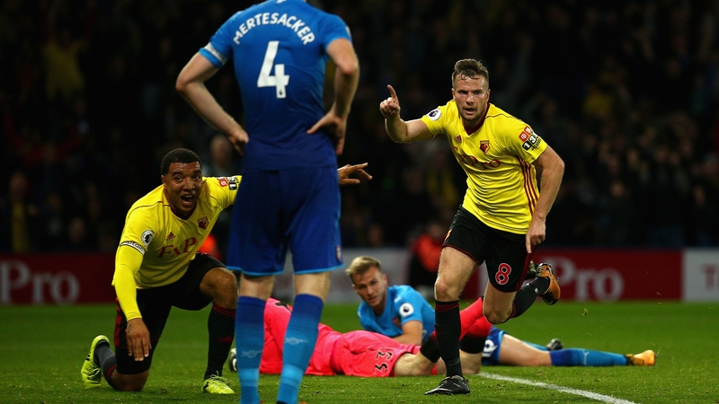 Tom Cleverley celebrates his last-minute winner
